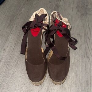 Christian Louboutin
Bridgette Espadrille Canvas D'Orsay Pumps